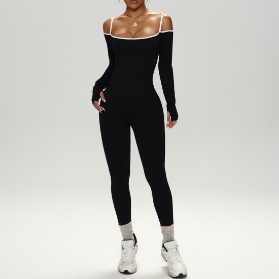 Export Trade Cross-border Fisherman's Jumpsuit Women's solid-color jumpsuits