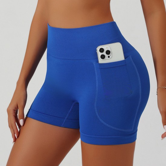 Cross-border European and American Sports Shorts Quick-Drying Tight Yoga Pants with Pockets for Cycling and Running Fitness Shorts