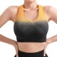 Yoga Vest with Gradient Shockproof Breathable Running Back-Stretching Push-Up Bra Top for Women