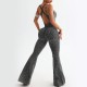 In Stock & Xiyin's popular leopard print jumpsuit with flared pants, a casual, sexy yoga jumpsuit, Amazon Europe and America.