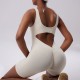 Temu's spring/summer seamless body-shaping sports bodysuit, back-enhancing, tights, and sleeveless fitness bodysuit for women.