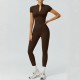 TK's popular high-stretch, quick-drying bodysuit with front zipper for outer wear, a breathable, tight-fitting yoga jumpsuit
