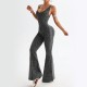 In Stock & Xiyin's popular leopard print jumpsuit with flared pants, a casual, sexy yoga jumpsuit, Amazon Europe and America.