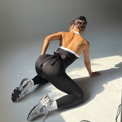 New cross-border contrast color yoga bodysuit, tights, quick-drying, and luxurious autumn/winter yoga wear for women.
