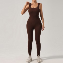 Padded Ribbed Pants, Seamless Bodysuit, Fitness Yoga Bodysuit