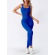 Padded Ribbed Pants, Seamless Bodysuit, Fitness Yoga Bodysuit