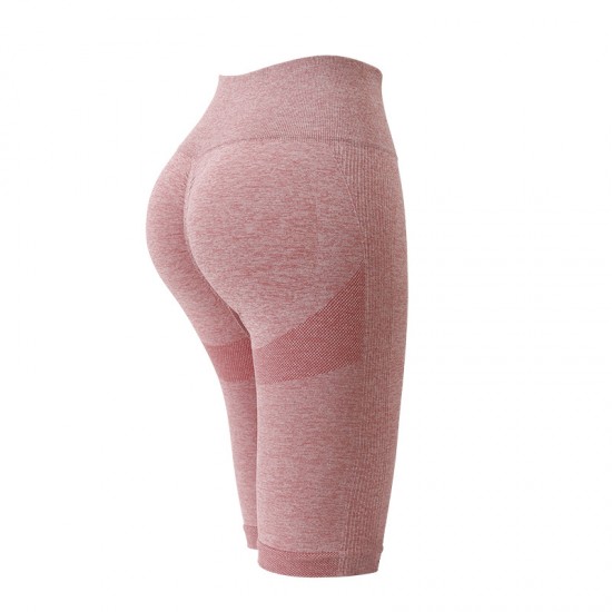 Summer high-waisted peach sexy stretch hip-lifting tights, quick-drying running fitness shorts for women.