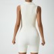 Cross-border Amazon seamless body-shaping sports suit, button-henley collar, sleeveless, casual yoga and fitness jumpsuit.