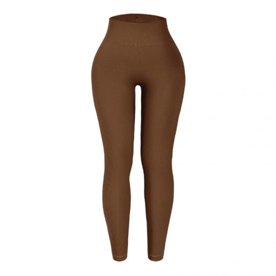 Seamless yoga leggings, high-waisted, cross-border European and American fitness pants for women.