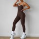 European and American hot-selling contrasting color suspenders for outdoor sports, sleeveless, quick-drying, ribbed, tight-fitting yoga suit.
