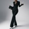 Xiyin's new patchwork zippered yoga jumpsuit, long-sleeved, slim-fitting, hip-lifting fitness jumpsuit for women, European and American autumn and winter