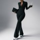 Xiyin's new patchwork zippered yoga jumpsuit, long-sleeved, slim-fitting, hip-lifting fitness jumpsuit for women, European and American autumn and winter