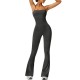 Cross-border best-selling fashion slim-fit flared jumpsuit for women, featuring a beautiful back and hip-lifting fitness yoga jumpsuit. Suitable for outdoor wear.