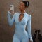 TK's Hot-Selling Seamless Sports Bodysuit, High Elasticity, Slimming, Hip-Lifting Yoga Wear, One-Piece Zippered Fitness Bodysuit.