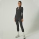 2025 cross-border solid color long-sleeved zippered yoga jumpsuit, European and American high-neck slimming fitness jumpsuit for outerwear.