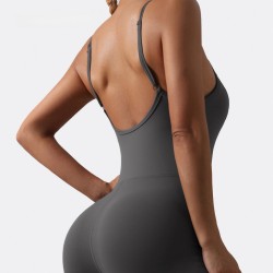 Classic cross-border patchwork suspender yoga bodysuit, outdoor running, and fitness wear for women.