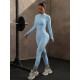 TK's Hot-Selling Seamless Sports Bodysuit, High Elasticity, Slimming, Hip-Lifting Yoga Wear, One-Piece Zippered Fitness Bodysuit.