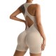 Sample #cross-border ribbed tight yoga jumpsuit, sexy seamless, high-stretch sportswear. Suit
