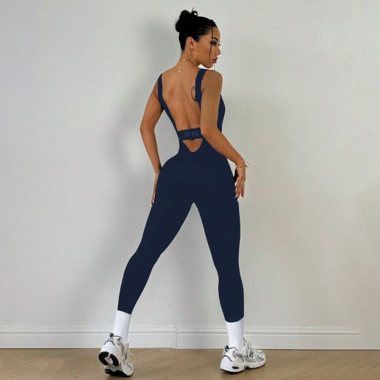 Cross-border European and American tight-fitting bodysuit for women, perfect for backs, high-stretch, one-piece yoga suit for outdoor wear.