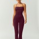 Cross-border best-selling fashion slim-fit flared jumpsuit for women, featuring a beautiful back and hip-lifting fitness yoga jumpsuit. Suitable for outdoor wear.