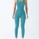 Double-layer Knitted Padded Ribbed Bodysuit, Seamless Bodysuit, Fitness Yoga Bodysuit