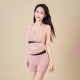 Cross-border colorblock quick-drying yoga suit, high-waisted, hip-lifting, fitness suit, shockproof running sports bra boxer briefs