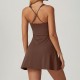 New cross-border, high-stretch, quick-drying, slim-fitting tennis dress, a two-piece, golf, backless, and yoga shorts