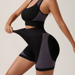 Cross-border European and American Seamless Peach-Shaped, Hip-Performing, Yoga High-Waisted Yoga Fitness Set