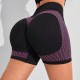 Cross-border contrast color yoga tights, peach hip shorts, European and American style, high-waisted, hip-lifting, quick-drying yoga shorts
