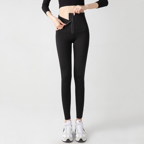 Cross-border yoga shark pants for outerwear in spring and autumn, high-waisted, buttoned-down, waisted, hip-lifting, tight, cropped, women's sports Barbie pants.