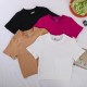 New cross-border round-neck T-shirt, Amazon yoga short-sleeved ribbed cotton spring/summer pullover top.