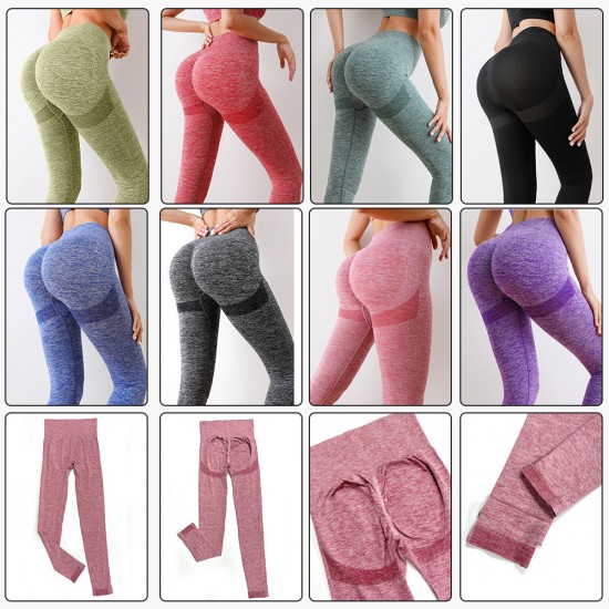 Cross-border Yoga Wear, Peach-Shaped, High-Waisted, Breathable, Elastic, Hip-Performing, Fitness Tank Top, Two-Piece Set