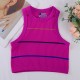 Retro American-style colorful striped knitted vest for women, summer base layer, halter top for outerwear.