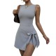 European and American cross-border Amazon exclusive fake two-piece yoga tennis skirt, anti-exposure sports dress, slimming straps for women.