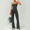 Cross-border best-selling fashion slim-fit flared jumpsuit for women, featuring a beautiful back and hip-lifting fitness yoga jumpsuit. Suitable for outdoor wear.
