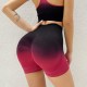 Yoga pants, cross-border, high-waisted, peach-hip, hip-lifting, tummy-control, elastic, quick-drying, anti-exposure, fitness gradient shorts for women