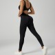 Cross-border shipping, V-waist, seamless, plain weave yoga bodysuit, shapewear, fitness jumpsuit for women. s