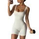 European and American classic seamless U-back bodysuit, solid color tight sports jumpsuit for women.