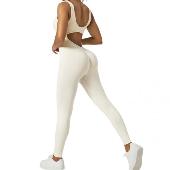 Cross-border shipping, V-waist, seamless, plain weave yoga bodysuit, shapewear, fitness jumpsuit for women. s