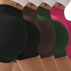 European and American seamless yoga shorts, peach lift high-waisted, quick-drying Women's dry fitness pants, tight and breathable running shorts.