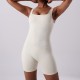 Temu's spring/summer seamless body-shaping sports bodysuit, back-enhancing, tights, and sleeveless fitness bodysuit for women.