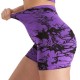 Cross-border High-Waisted Abdominal-Controlling Fitness Short-Sleeve Quick-Drying Tight Running Pants, Tie-Dye Jacquard Yoga Pants for Women