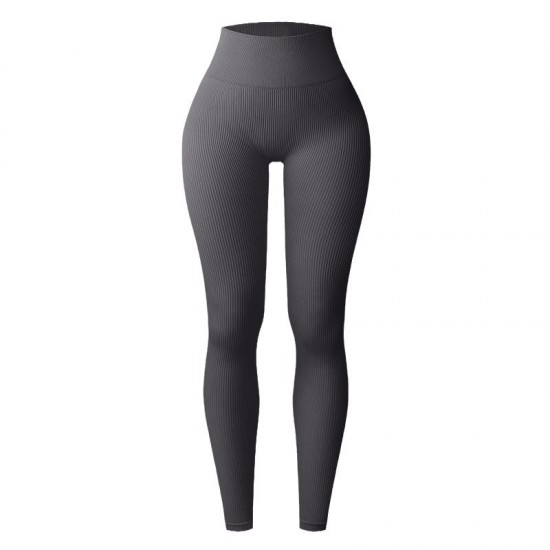 Seamless yoga leggings, high-waisted, cross-border European and American fitness pants for women.