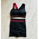 Cross-border one-shoulder, English-style back elasticated push-up sports bra, irregular running and fitness shorts.