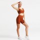 Cross-border European and American High-Stretch, Hip-Performing, Peach-Shaped, Seamless Fitness Bodysuit for Women
