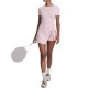 European and American fake two-piece tight sports dress, sexy slit straps, U-shaped back bodysuit.