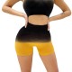Yoga pants, cross-border, high-waisted, peach-hip, hip-lifting, tummy-control, elastic, quick-drying, anti-exposure, fitness gradient shorts for women